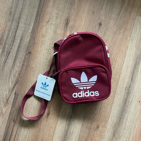 Adidas Burgundy Mini Backpack - Picture 1 of 3